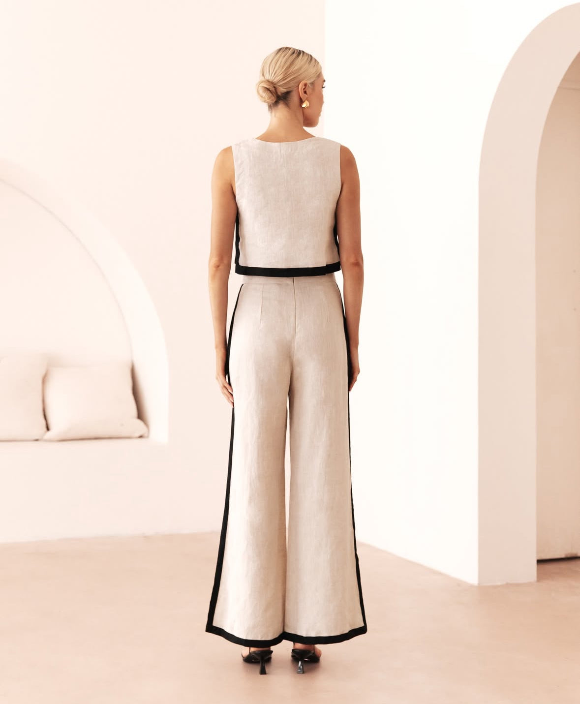 100% Linen High-Waisted Pant