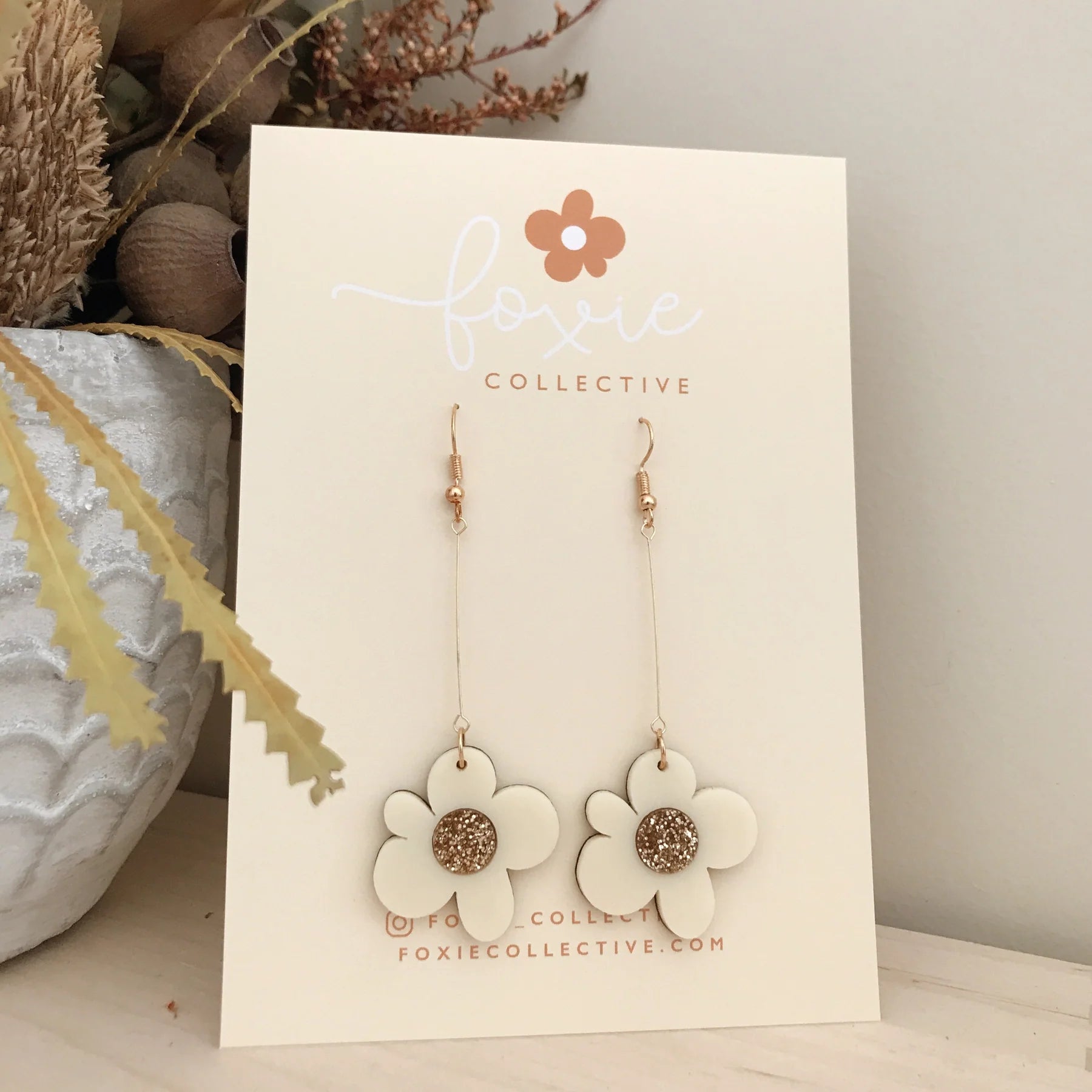 Earrings | Moon Flower Dangle