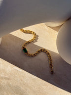 Tāhū Kākāriki Gold Bracelet