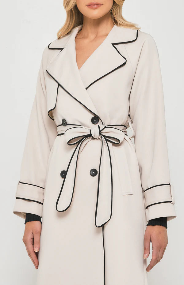 Contrast Longline Trench Coat