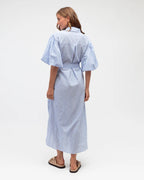 Stripe Embroidered Shirt Dress | 100% Cotton