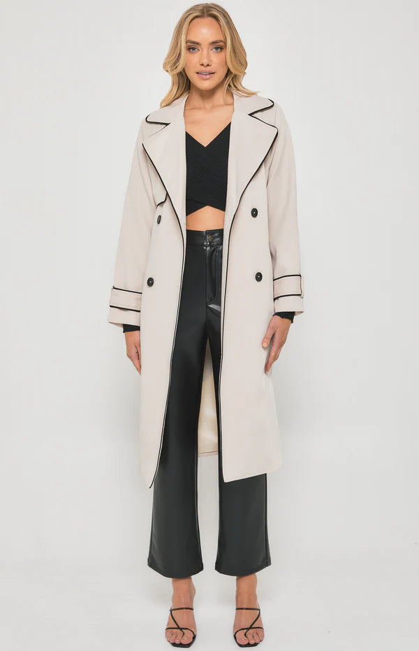Contrast Longline Trench Coat