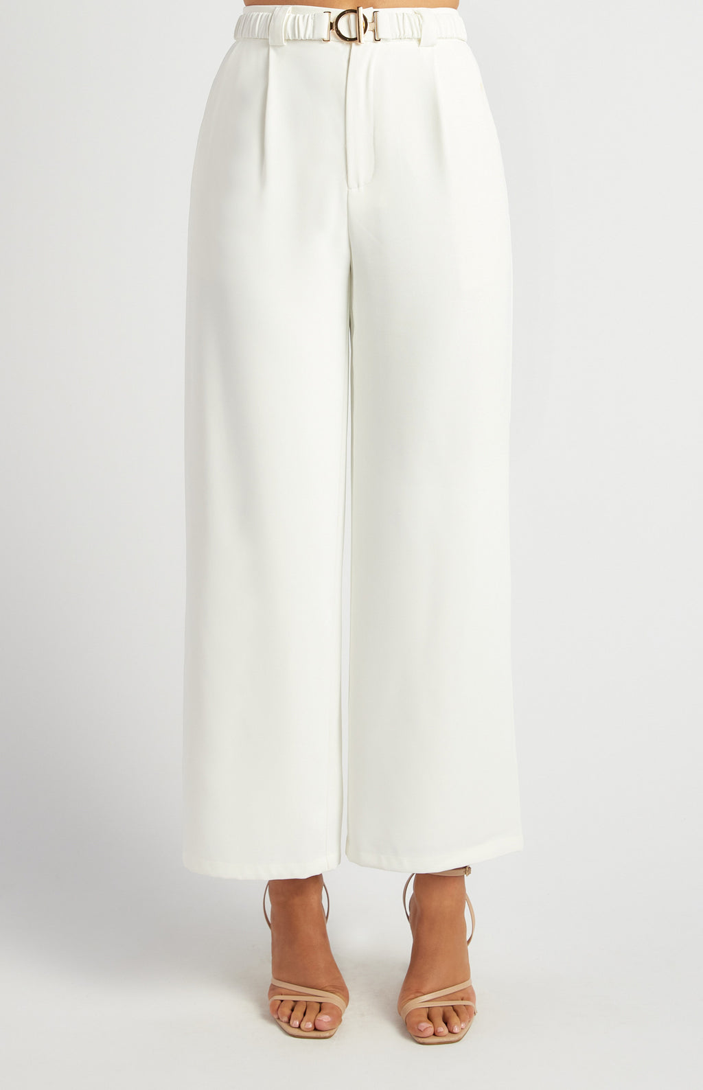 Straight Leg Pant + Gold Buckle Belt