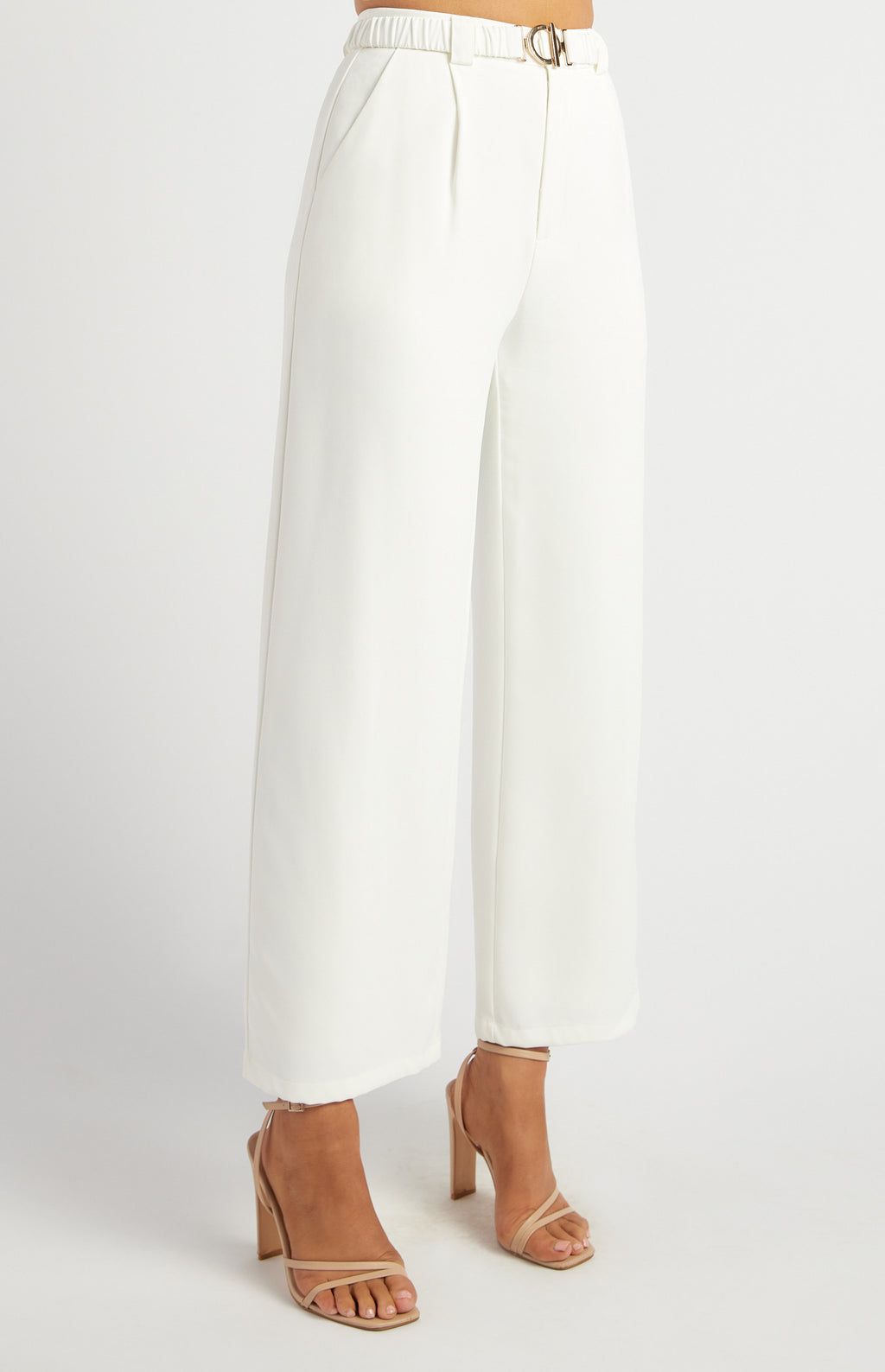 Straight Leg Pant + Gold Buckle Belt